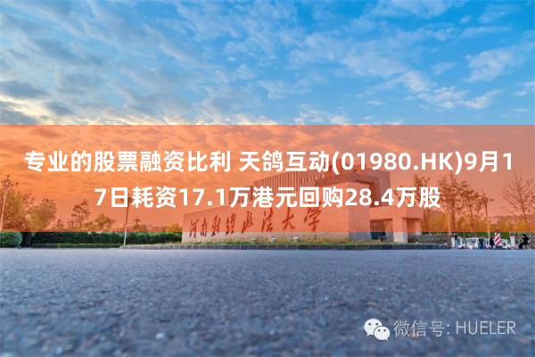 专业的股票融资比利 天鸽互动(01980.HK)9月17日耗资17.1万港元回购28.4万股