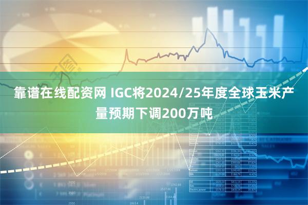 靠谱在线配资网 IGC将2024/25年度全球玉米产量预期下调200万吨