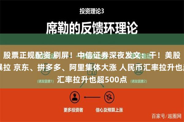 股票正规配资 刷屏！中信证券深夜发文：干！美股中概股暴拉 京东、拼多多、阿里集体大涨 人民币汇率拉升也超500点